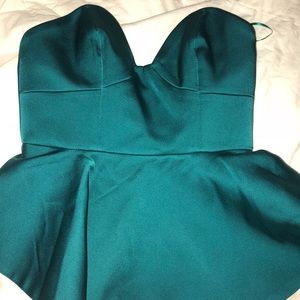 Beautiful satin emerald green top